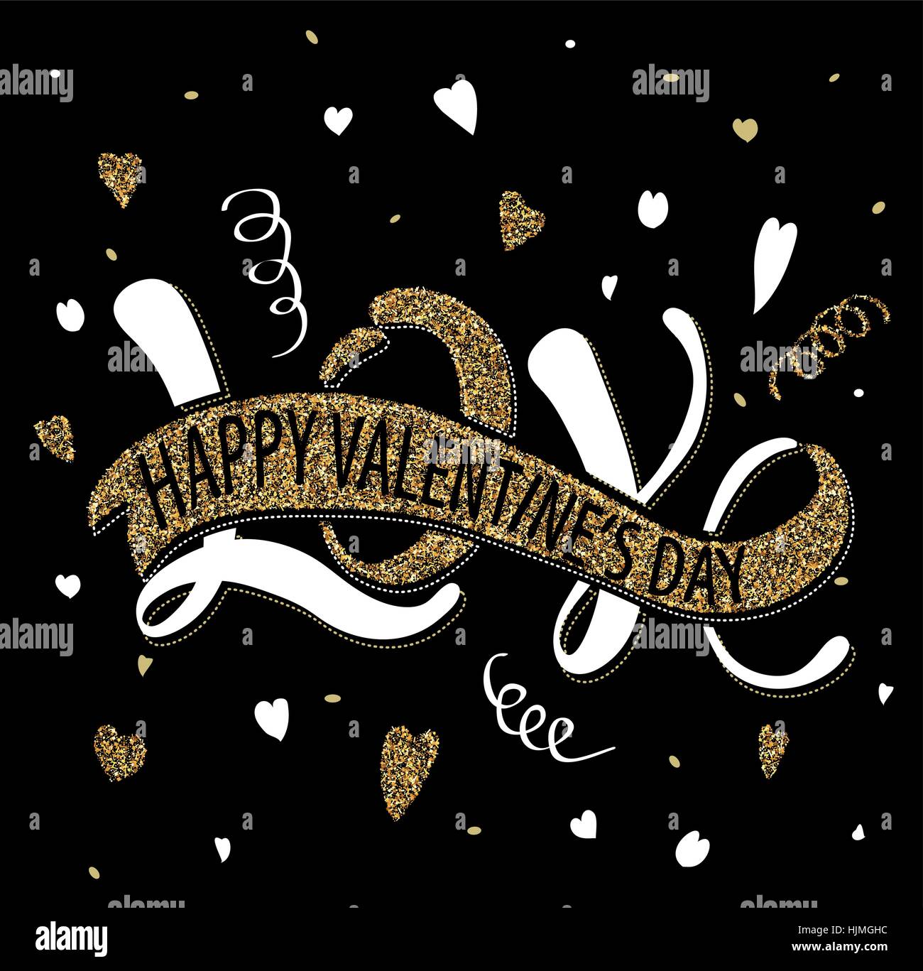 Illustration de l'amour - Bonne Saint Valentin, Romantique inscription manuscrite pour poster, Valentines Day Greeting card Illustration de Vecteur