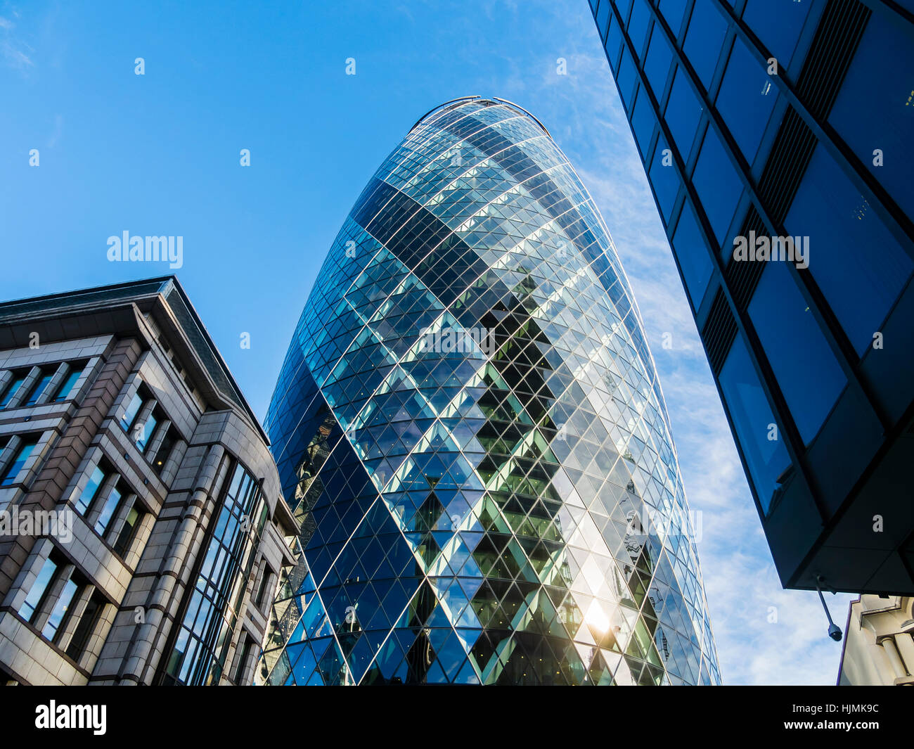 UK, Londres, ville de London, en vue de 30 St Mary Axe à financial district Banque D'Images