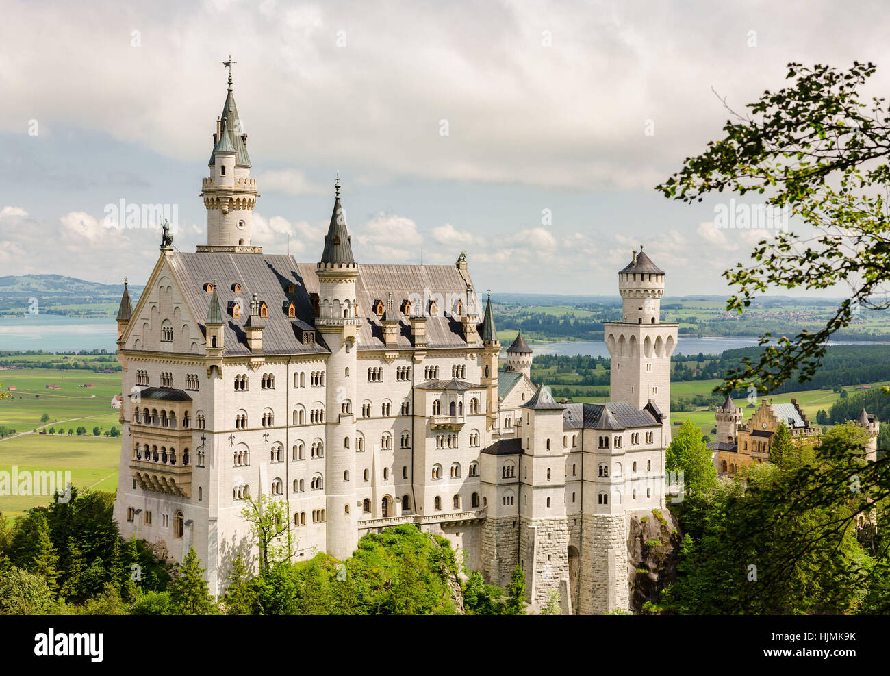 Le château de Neuschwanstein est un néo-romane du xixe siècle palace sur une colline près de Fussen robuste dans le sud-ouest de la Bavière, Allemagne. Banque D'Images