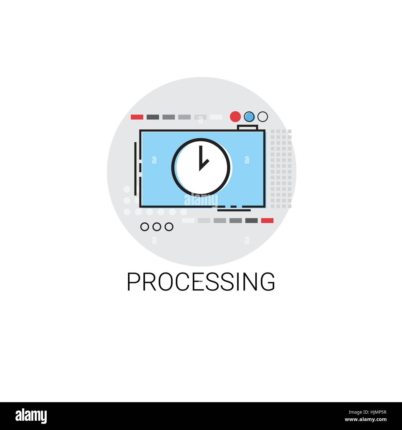 Traitement d'icône de remue-méninges de Workflow Illustration de Vecteur