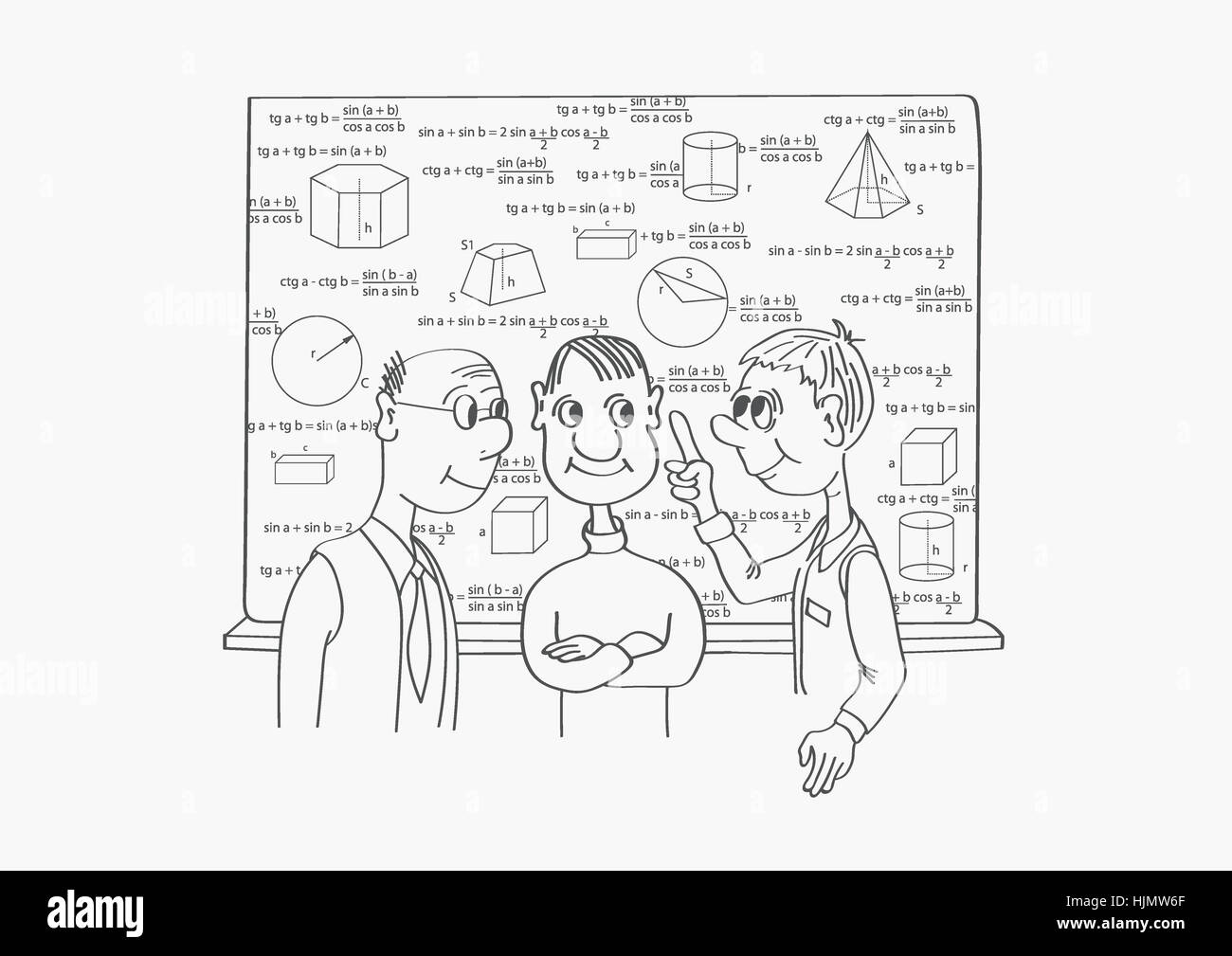 Trois scientifiques discuter sujet scientifique Banque D'Images