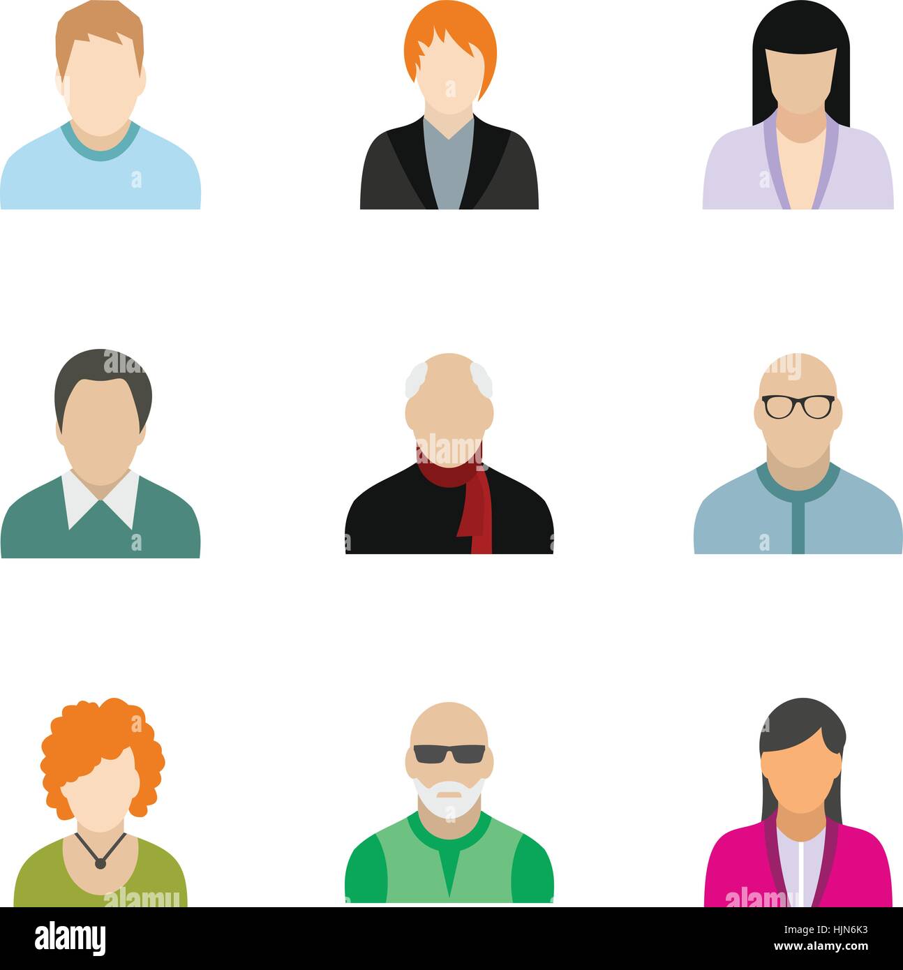 Avatar de différentes personnes icons set. Télévision illustration de l'avatar de 9 personnes différentes icônes vectorielles pour le web Illustration de Vecteur