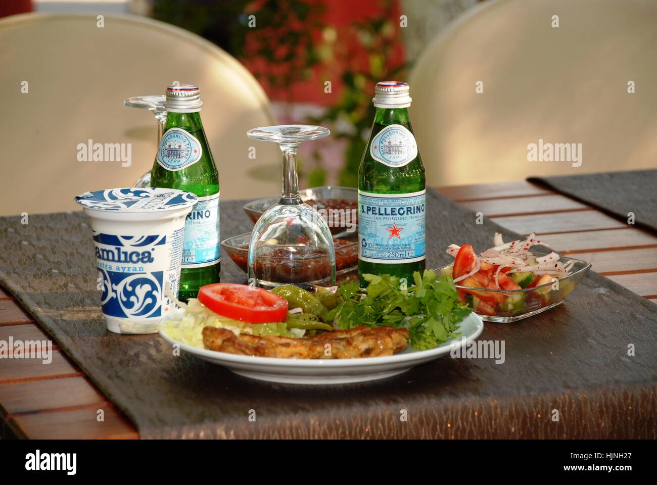 San Pellegrino est une marque italienne d'eau minérale dans la province de Bergame, en Italie. San Pellegrino est la propriété de la marque Banque D'Images