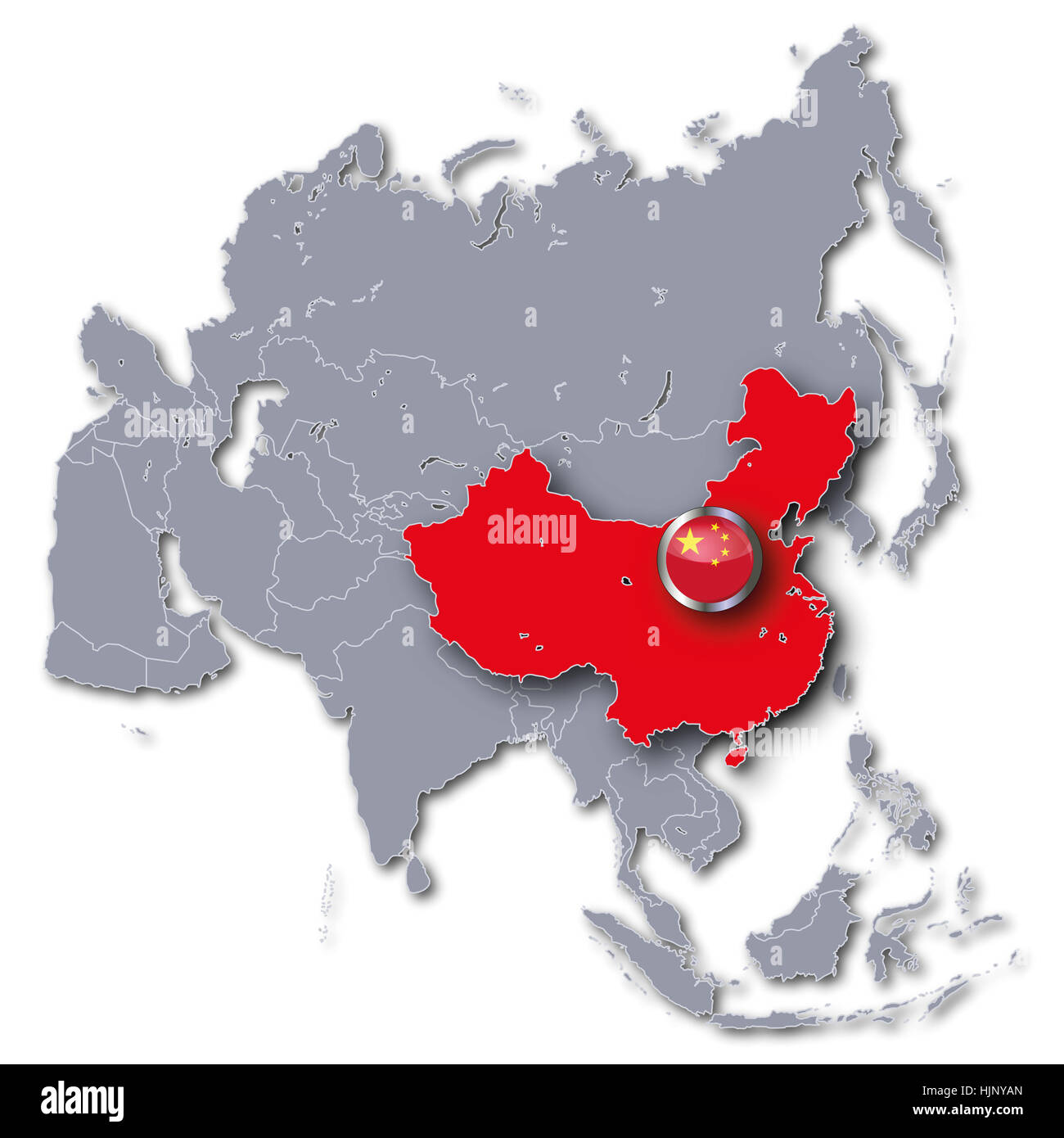 Carte d'asie chine Banque D'Images