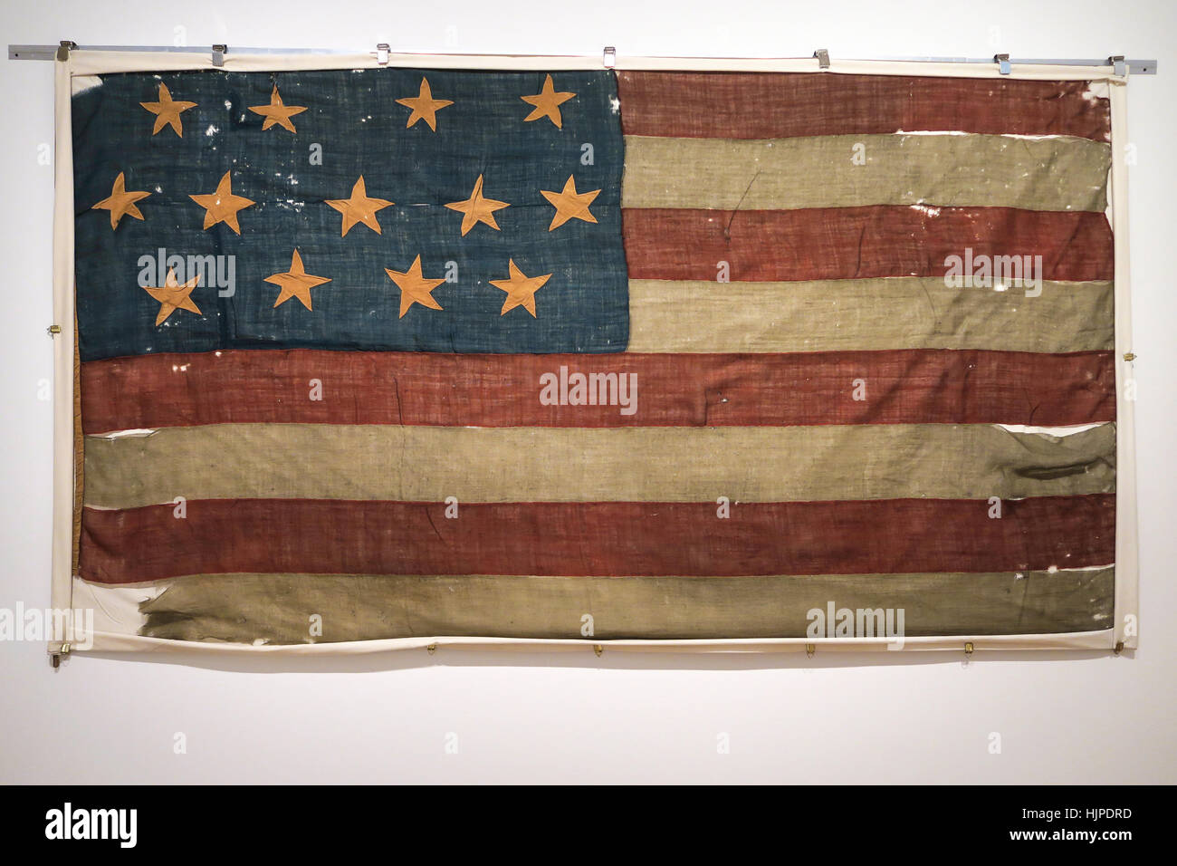 13 étoiles du drapeau de bataille navale, USA Banque D'Images