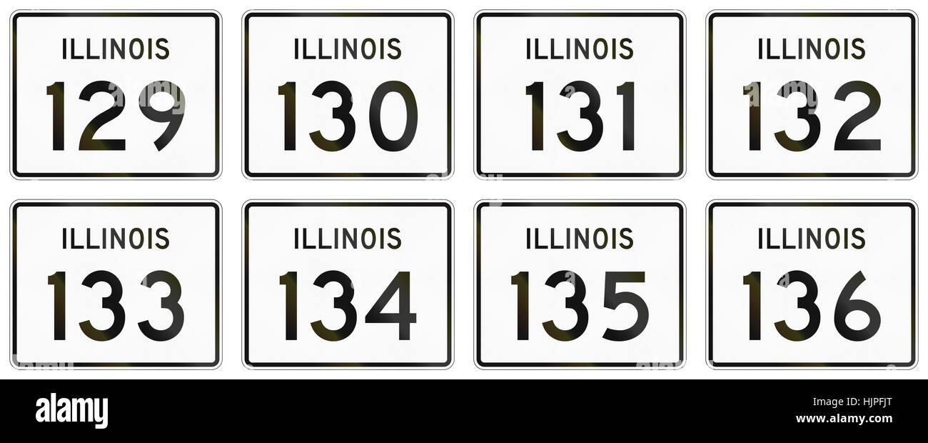 Collection de l'Illinois Route utilisés aux États-Unis. Banque D'Images