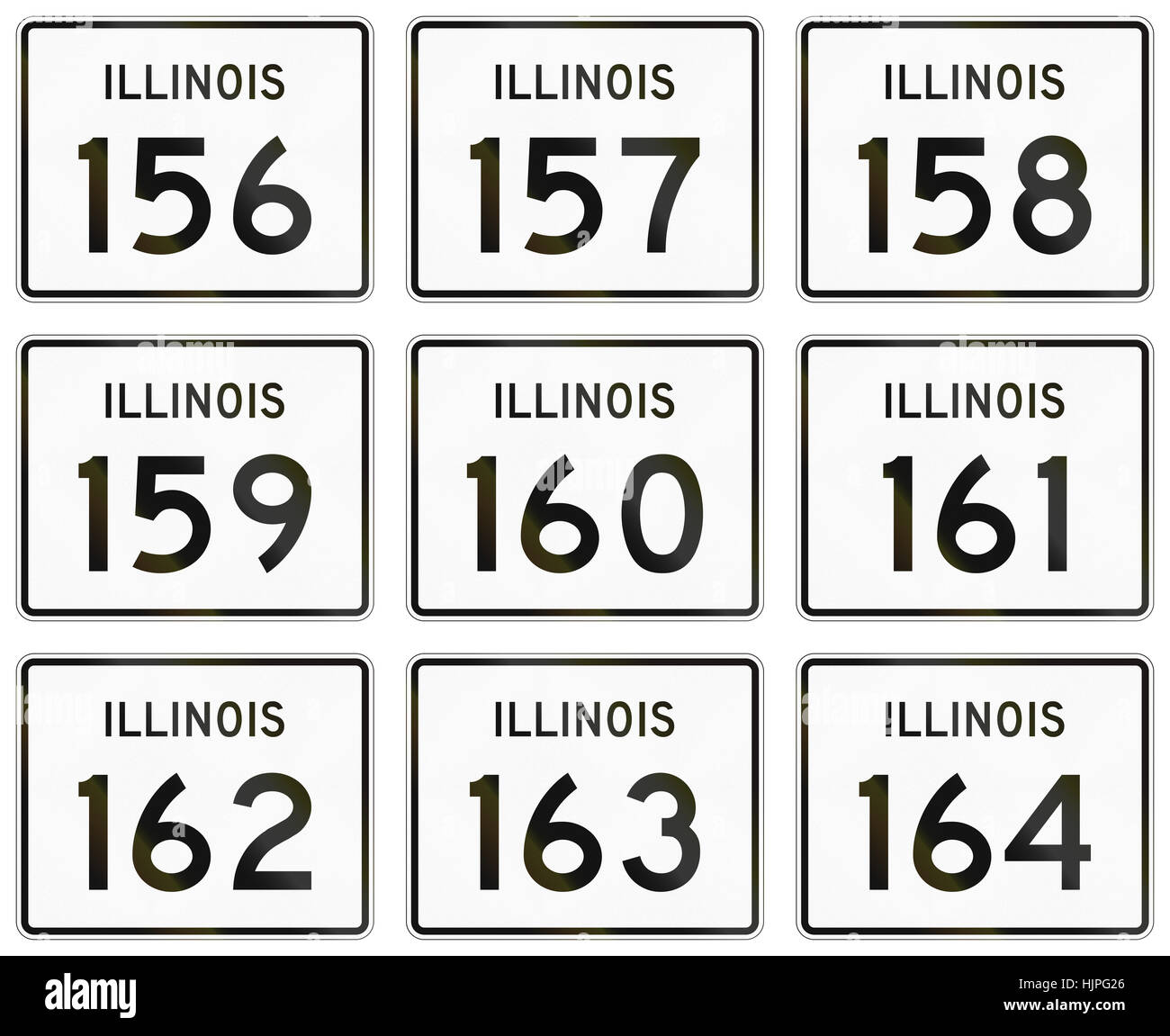 Collection de l'Illinois Route utilisés aux États-Unis. Banque D'Images