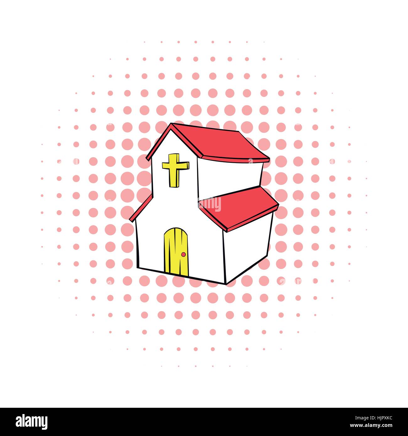 L'icône de l'église en style bande dessinée sur un fond blanc Illustration de Vecteur