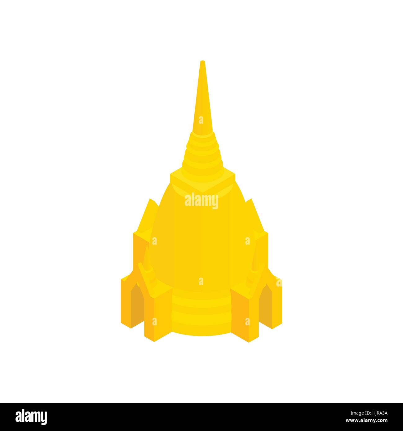 Temple de la Thaïlande dans l'icône 3D isométrique style isolé sur fond blanc Illustration de Vecteur