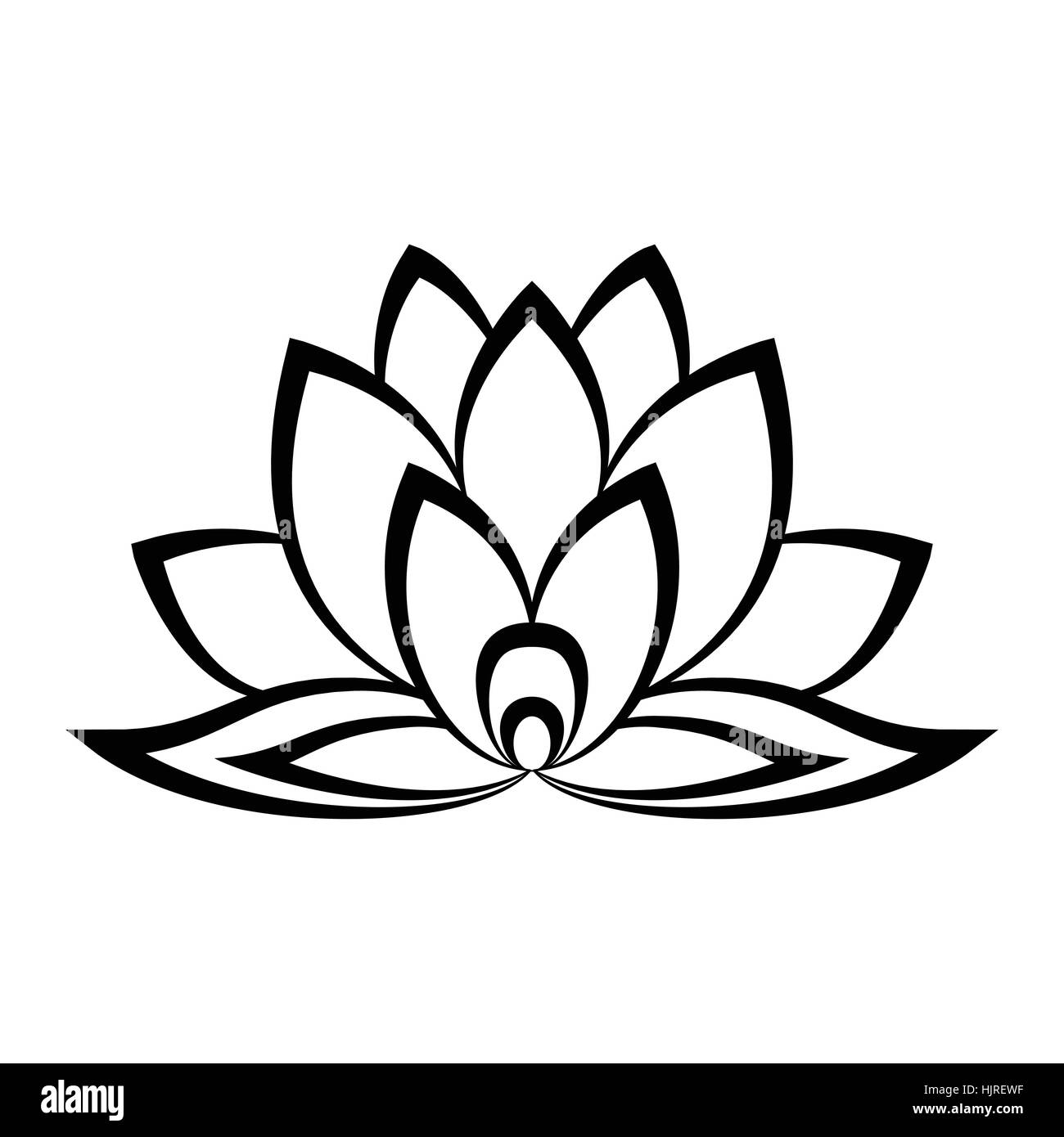 Fleur De Lotus Dessin Facile Fleur de Lotus signer dans un style simple isolated on white Image  Vectorielle Stock - Alamy
