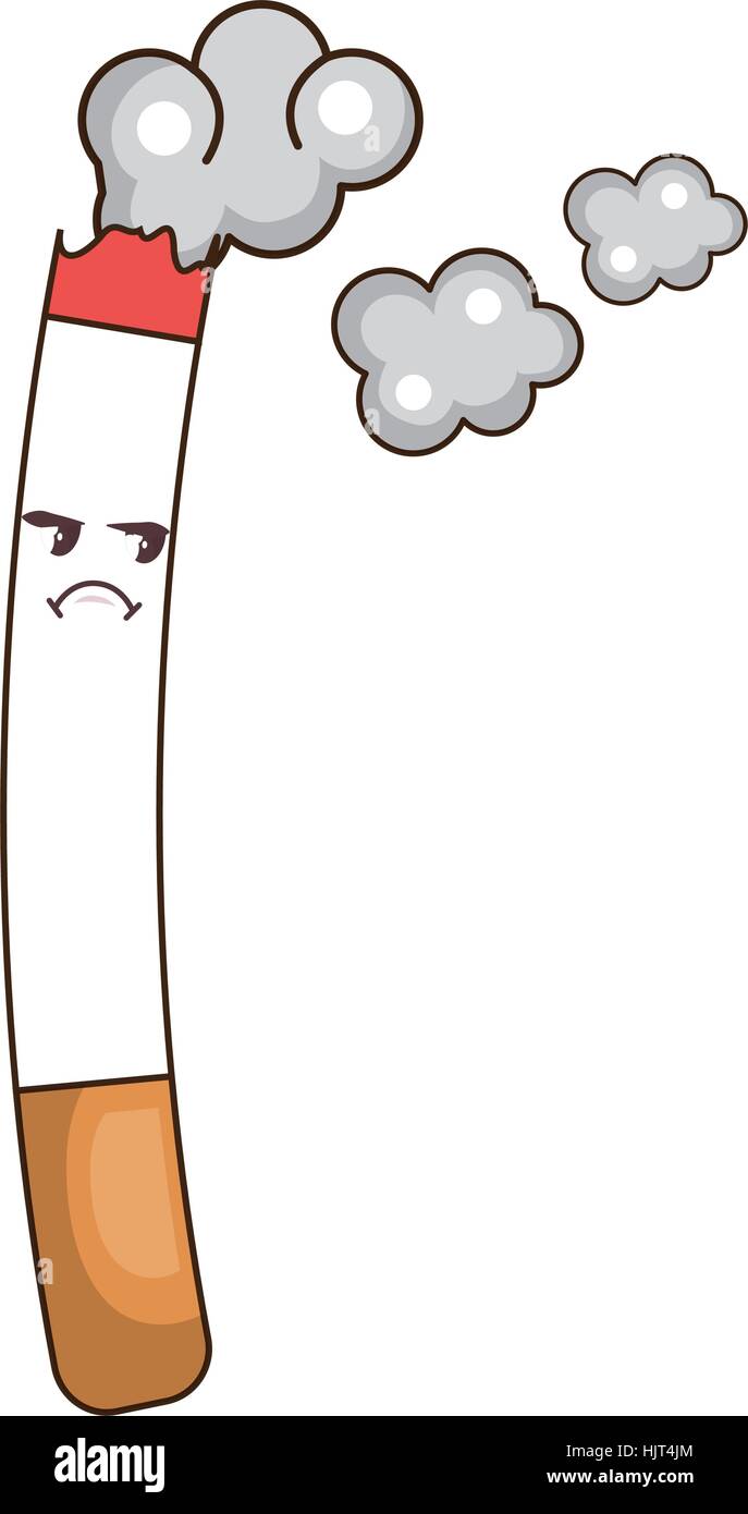 Personnage drôle de cigarette vecteur icône illustration design Illustration de Vecteur