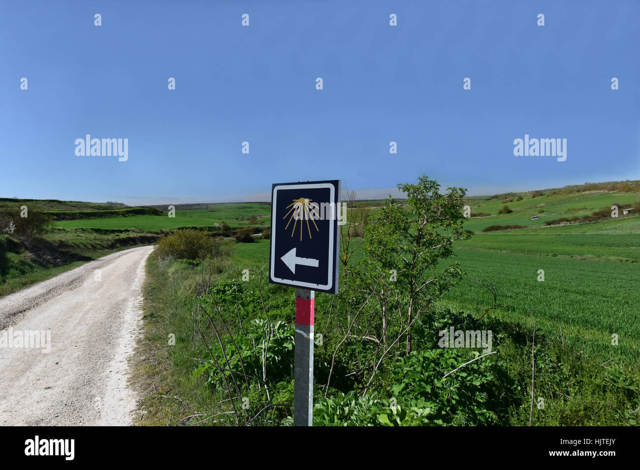 Marqueur de piste pour Camino de Santiago de Compestello en Espagne Banque D'Images