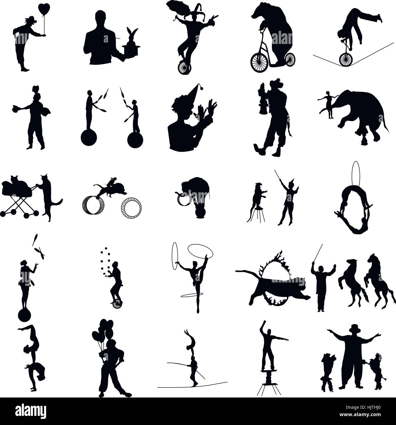 Silhouette de cirque situé dans le style simple sur fond blanc Illustration de Vecteur