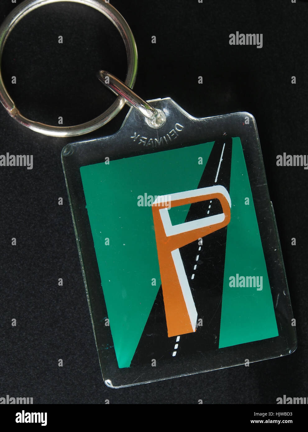 Le Wegenbouwbedrijf W van Platingein & Zn BV sleutelhanger est un porte-clés qui était autrefois utilisé à des fins promotionnelles par la société de construction néerlandaise W van Platingein & Zn. Banque D'Images