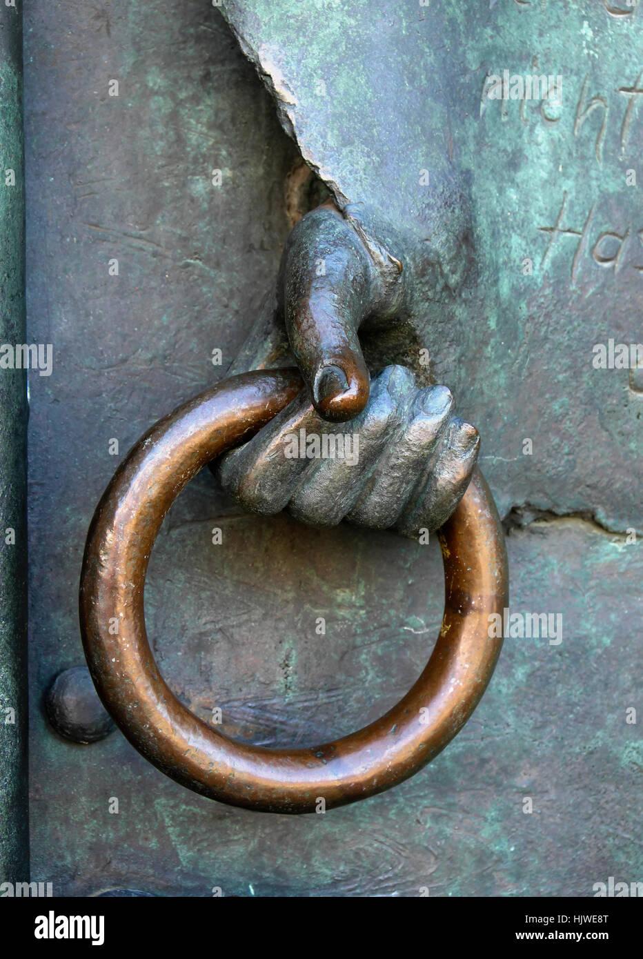 Ouvre-porte, détail sur Portail de l'église, St John's Church, Magdebourg, Saxe-Anhalt, Allemagne Banque D'Images