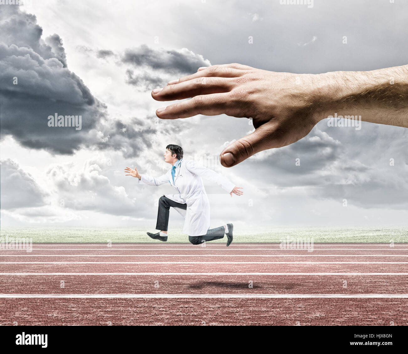 La main de l'homme grand rattrapage. Relations professionnelles Banque D'Images