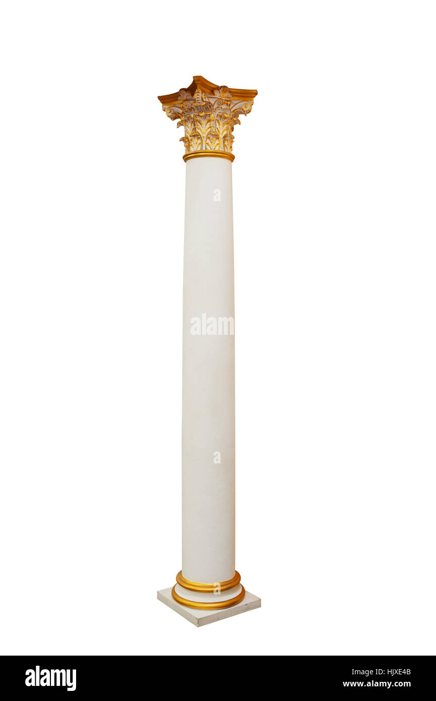 Dans la colonne de style architectural classique isolé sur fond blanc Banque D'Images
