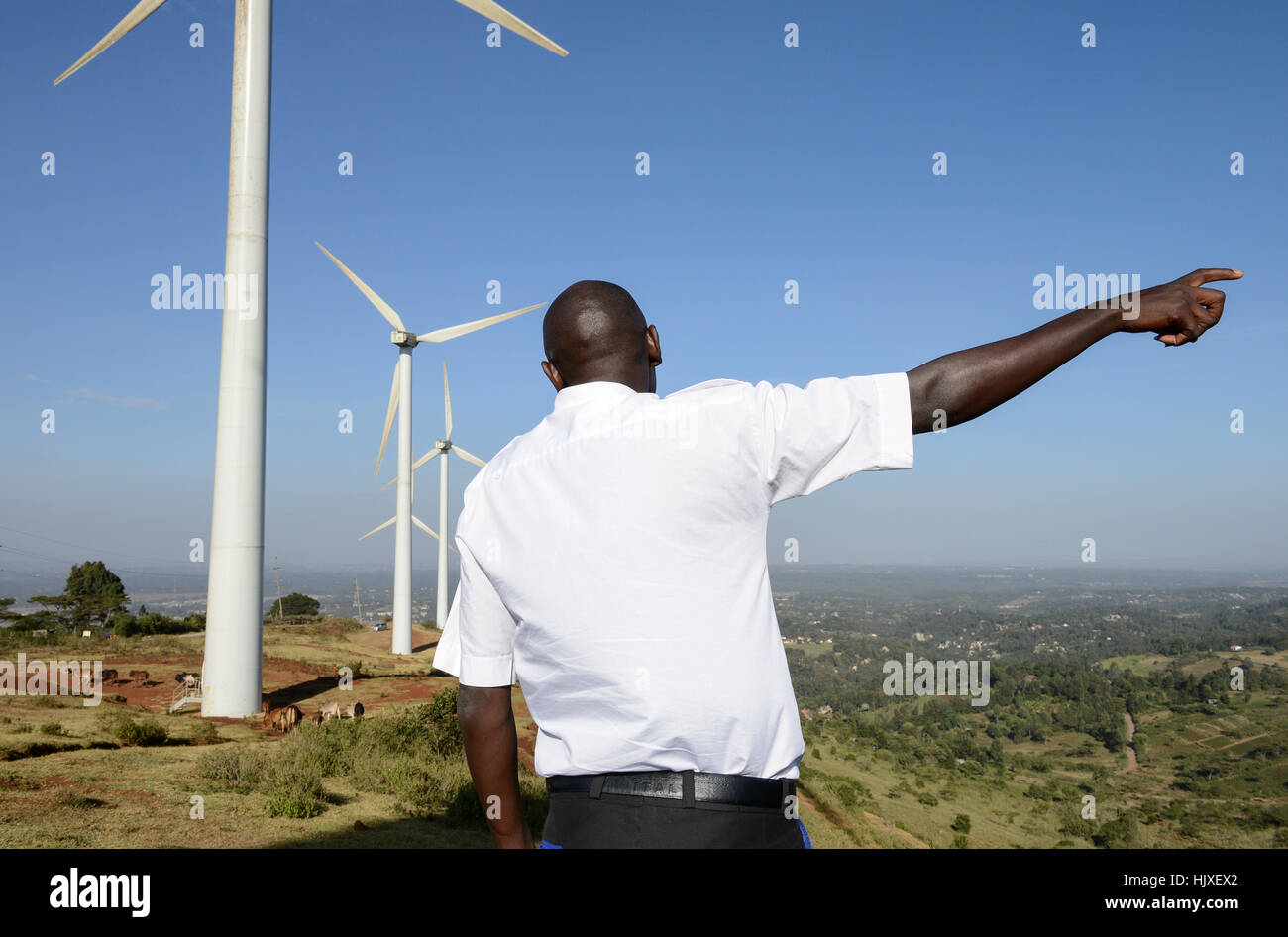 KENYA, Nairobi, Ngong Hills, 25,5 MW Wind Power Station avec Vestas et