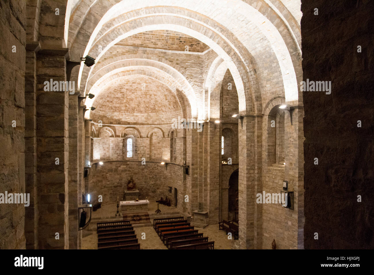 Monastère de San Pedro, Siresa village, la province d'Huesca, Aragon, Espagne. Banque D'Images