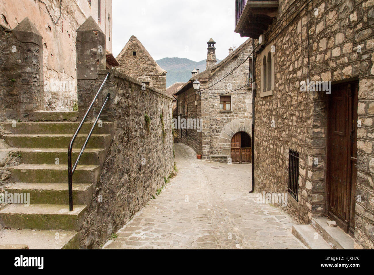 Siresa, Aragon, Espagne. Banque D'Images