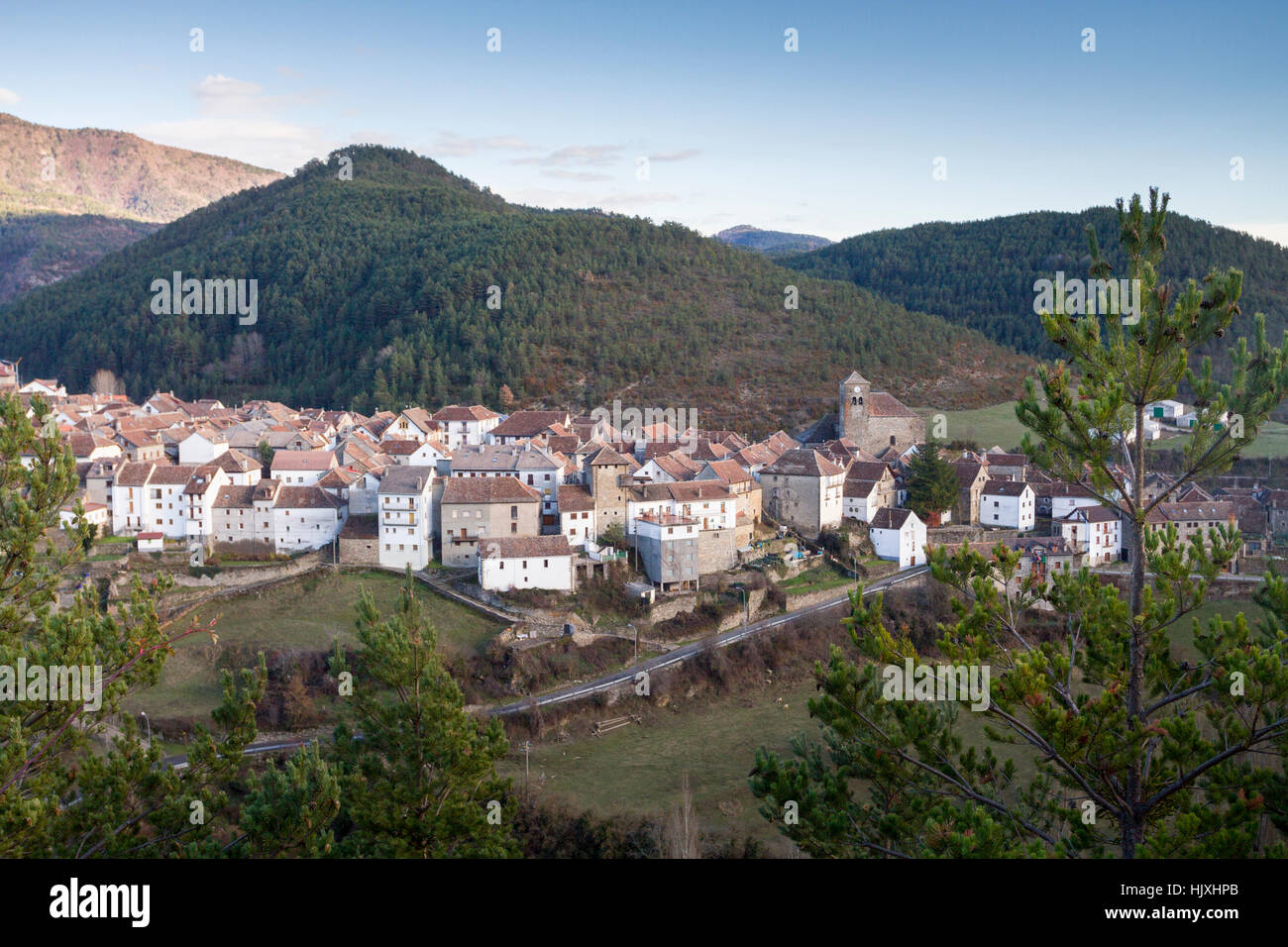 Anso village, province de Huesca, Aragon, Espagne. Banque D'Images