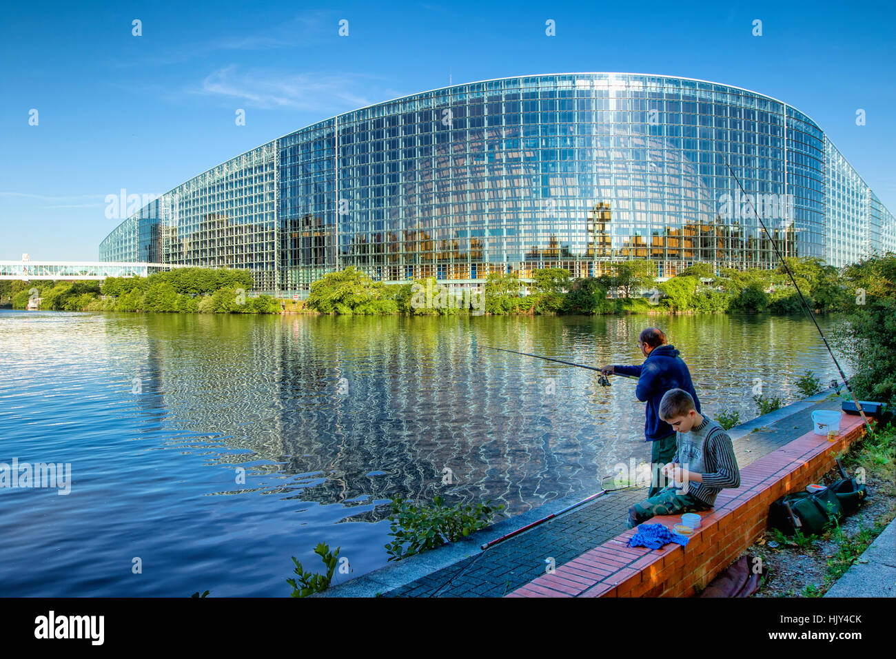 Bâtiment du Parlement européen à Strasbourg Banque D'Images