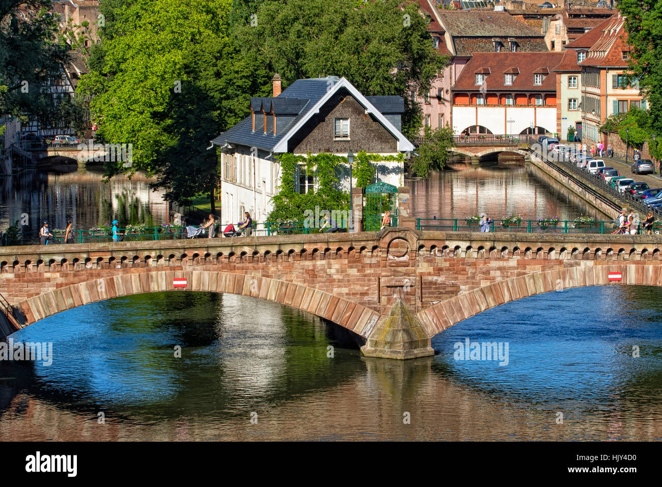 Ponts-Couverts pont et quartier de la Petite France à Strasbourg Banque D'Images