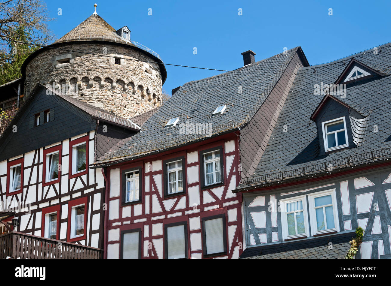 Maison, édifice, l'encadrement, république fédérale allemande, l'Allemagne, bleu, maison, Banque D'Images