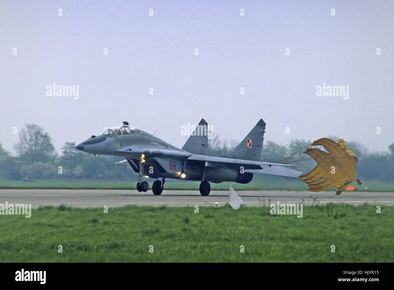 L'aviation polonaise, 1er régiment de chasseurs interceptor', 'Varsovie-soviétique construit 29 appareils Mig Banque D'Images