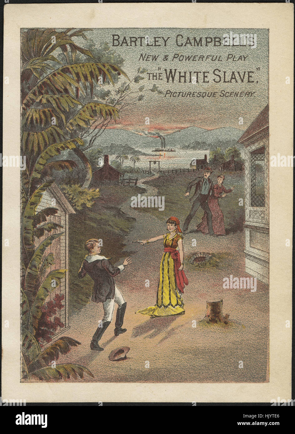 Bartley Campbell du nouveau et puissant jouer la 'White Slave", un paysage pittoresque (avant) Banque D'Images