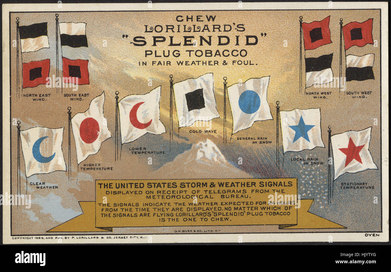 Chew Lorillard's "magnifique" branchez le tabac, par beau temps et faute. Banque D'Images