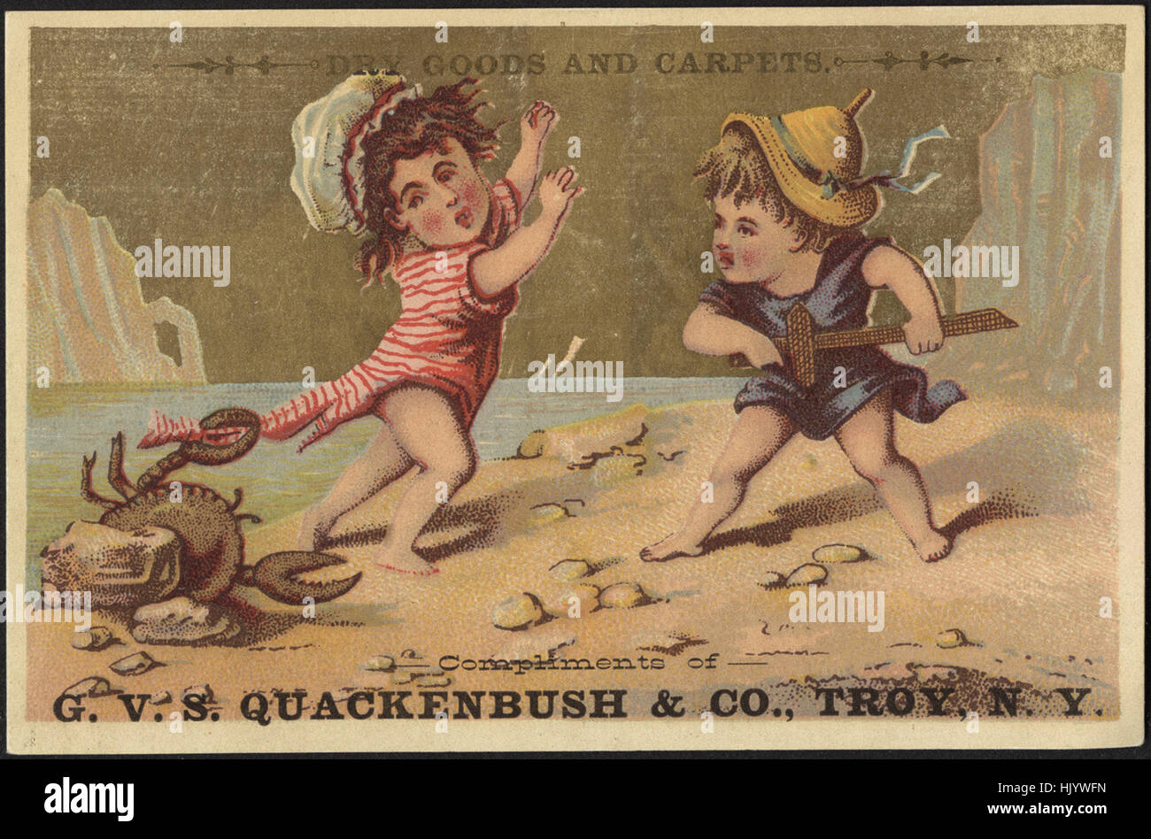 Les marchandises sèches et les tapis, les compliments de G. C. S. Quackenbush & Co., Troy, N. Y. Banque D'Images