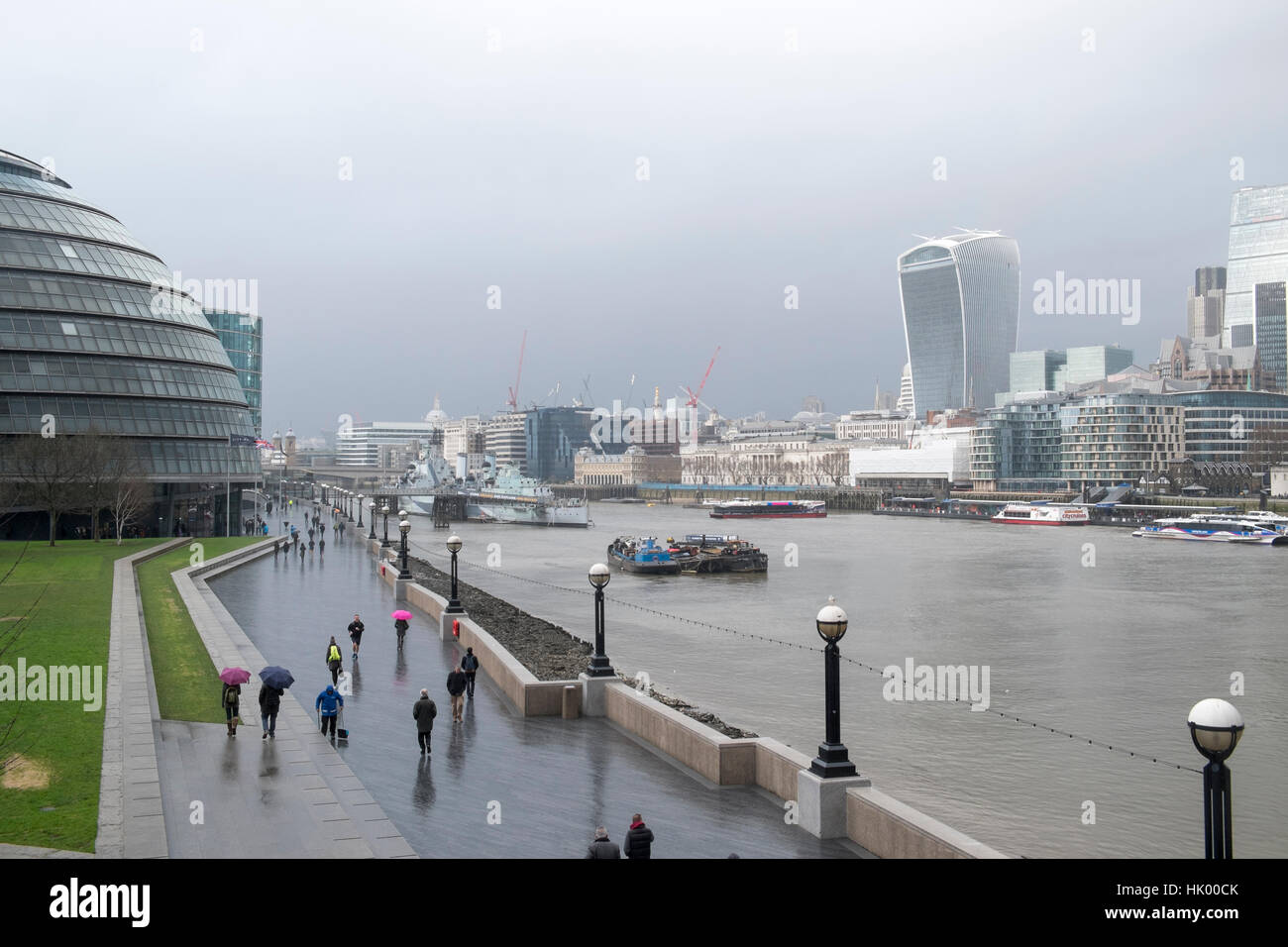 L'hiver sur Londres et la Tamise, Londres, Angleterre Banque D'Images