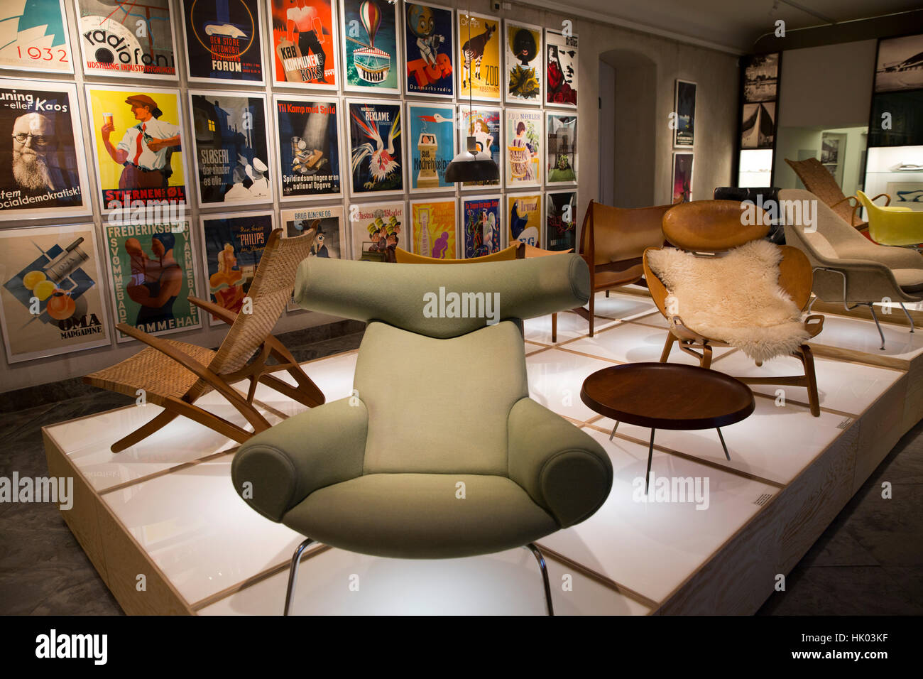 Danemark, copenhague, Bredgade, Design Museum, de l'intérieur, 20e siècle exposition design et artisanat Banque D'Images