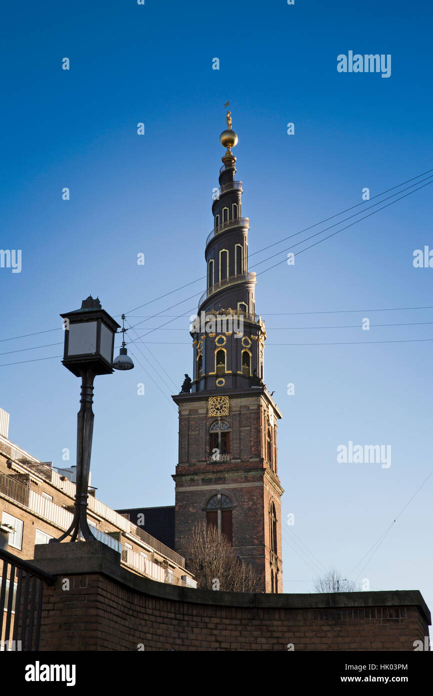 Danemark, copenhague Christianshavn,, l'église de Notre Sauveur, Vor Frelsers avec Kirke, avec twisted spire Banque D'Images