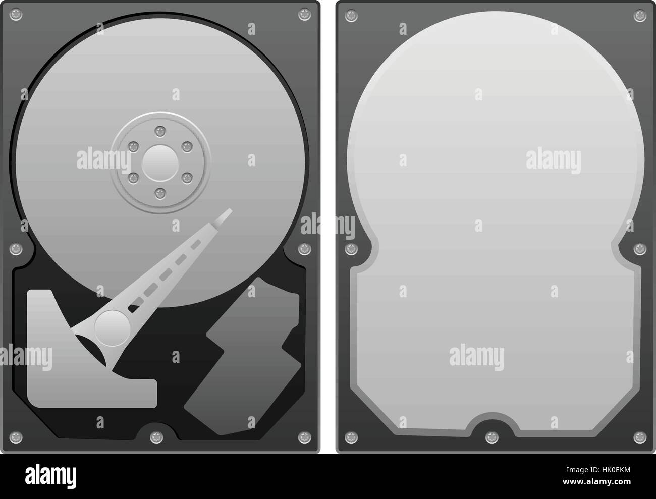 Disque dur sur un fond blanc. Illustration de Vecteur