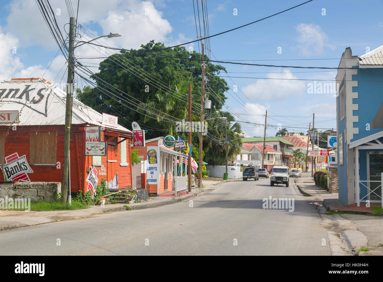 La rue Bay, Bridgetown, St Michael, à la Barbade, Antilles, Caraïbes, Amérique Centrale Banque D'Images