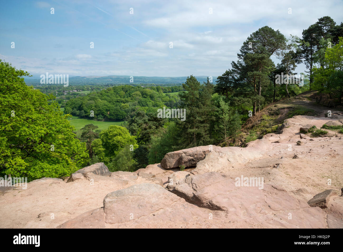 Vue sur la campagne du Cheshire de Stormy point, Wilmslow, Cheshire, Angleterre. Banque D'Images