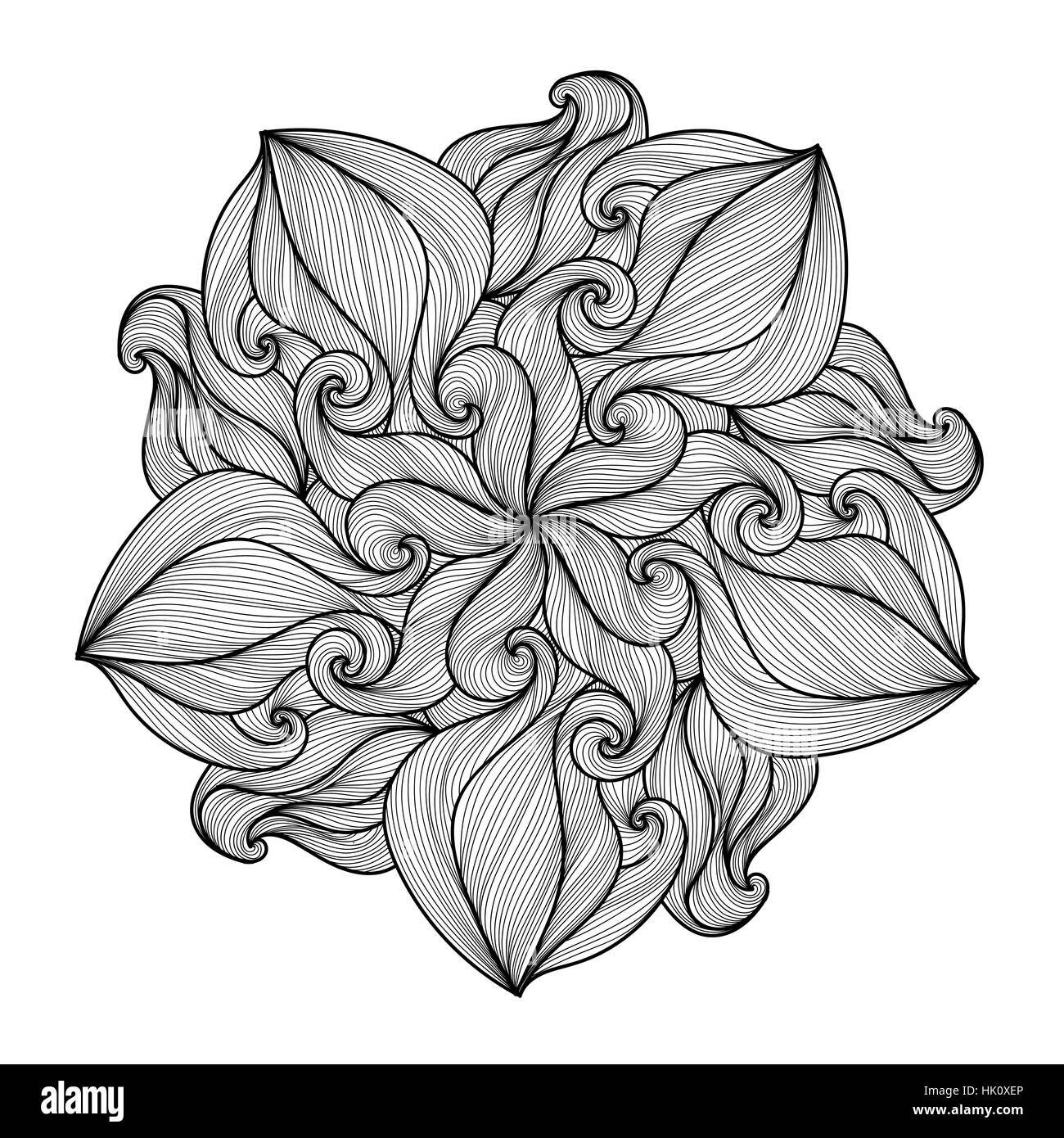 Mandala. Ornement rond noir et blanc. Page à colorier. Vector illustration Illustration de Vecteur
