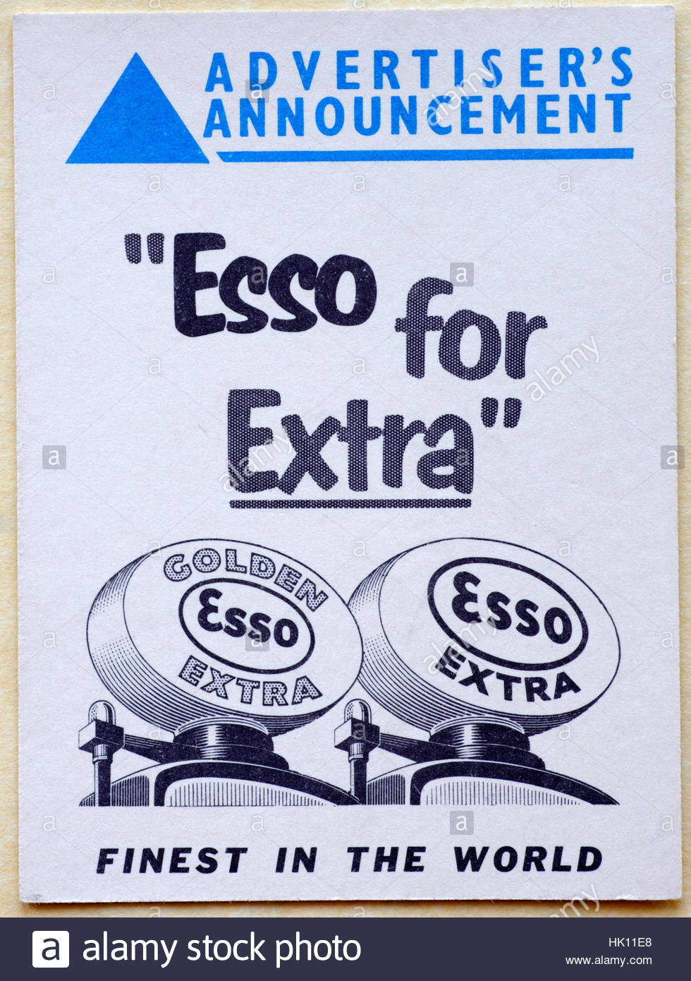 Pour Esso Extra, la publicité originale datant de la fin des années 1950 Banque D'Images