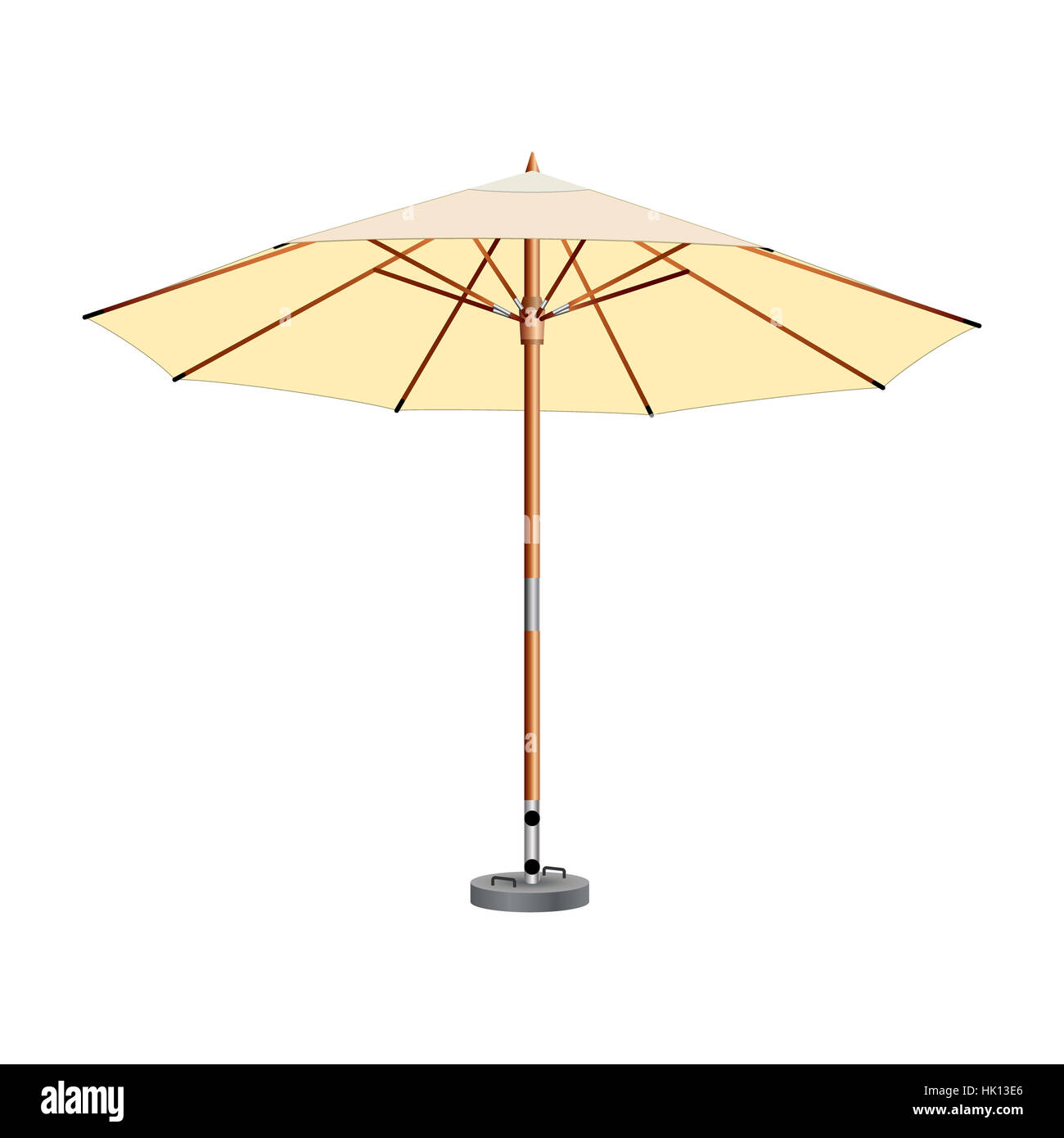 Parapluie de rue sur un fond blanc. Photo illustration. Banque D'Images