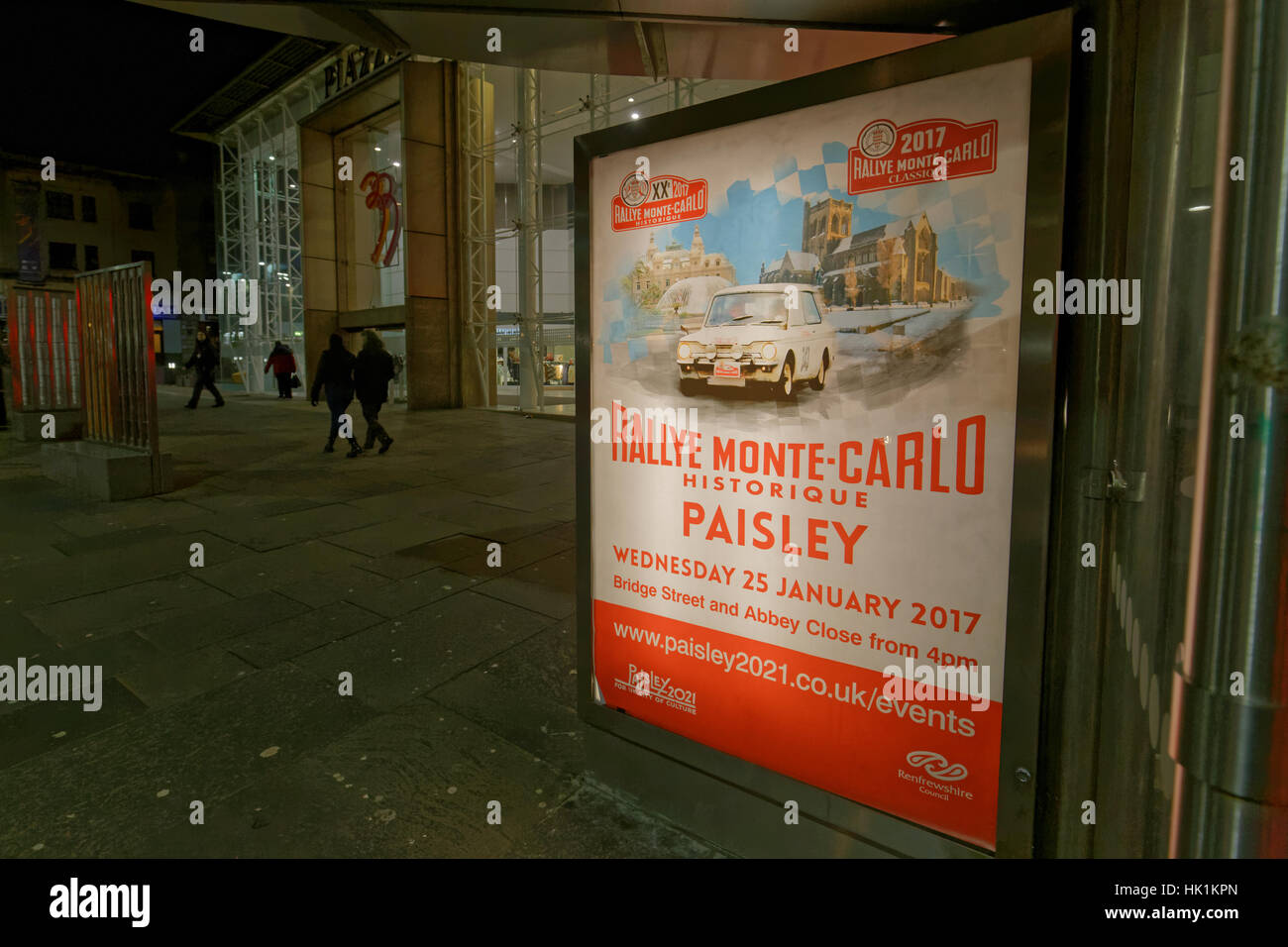 Paisley, Écosse. 25 janvier, 2017. Une fois que Paisley est le seul Royaume-Uni, point de départ du Rallye de Monte Carlo 2017. Credit : Gérard Ferry/Alamy Live News Banque D'Images