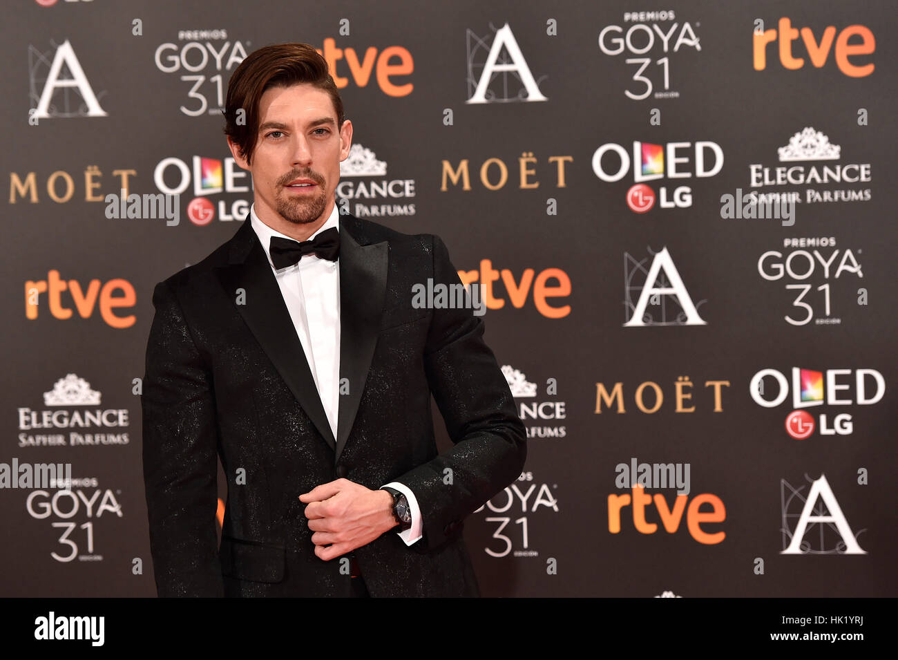 Madrid, Espagne. Feb, 2017 4. Acteur Adrian Lastra lors d'un photocall au cours de la 31e Goya Film Awards à Madrid. Gtres más información : crédit en ligne Comuniación,S.L./Alamy Live News Banque D'Images