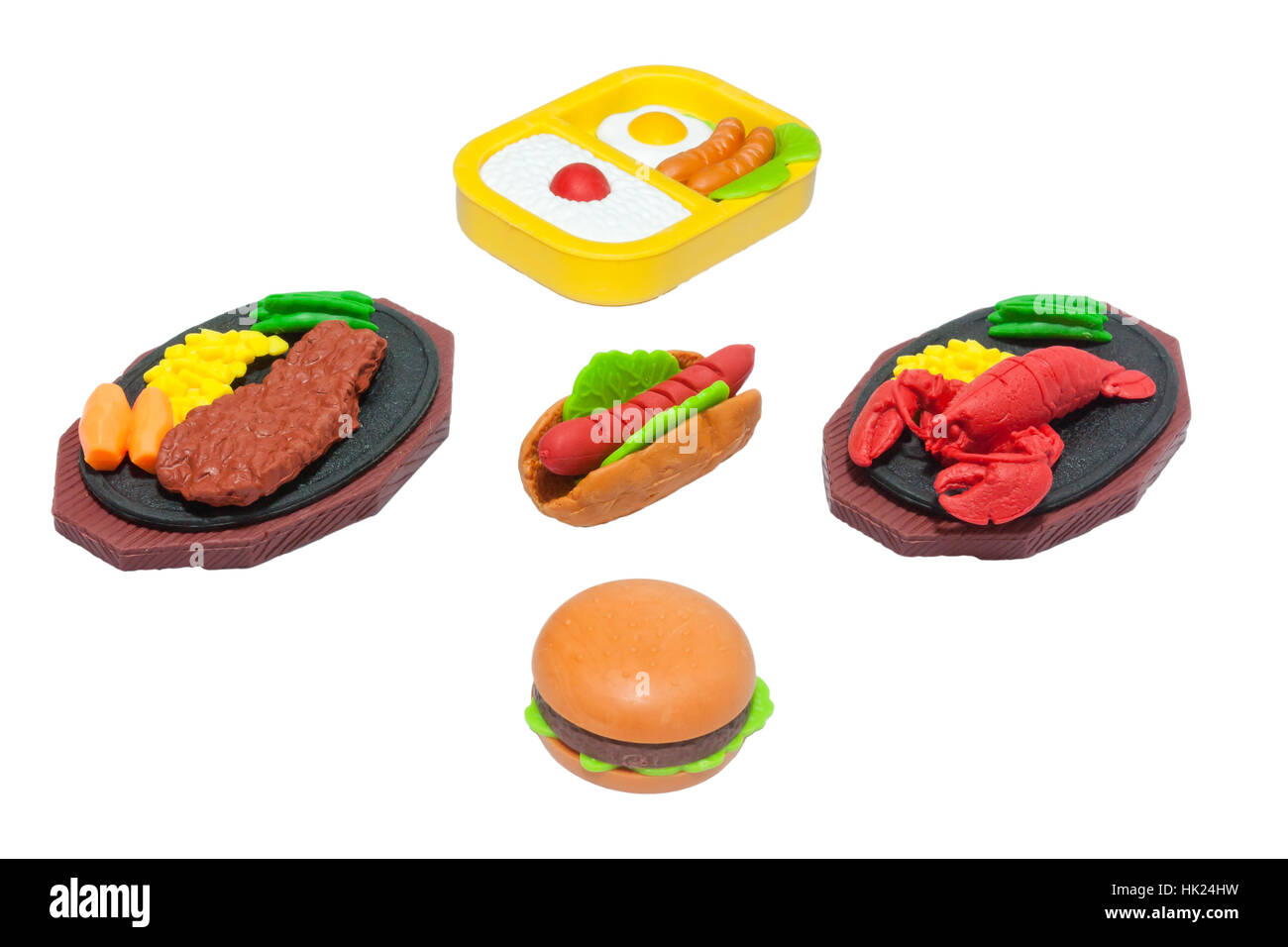 Belle cuisine Américaine Rubber-Toy Isolated On White Banque D'Images