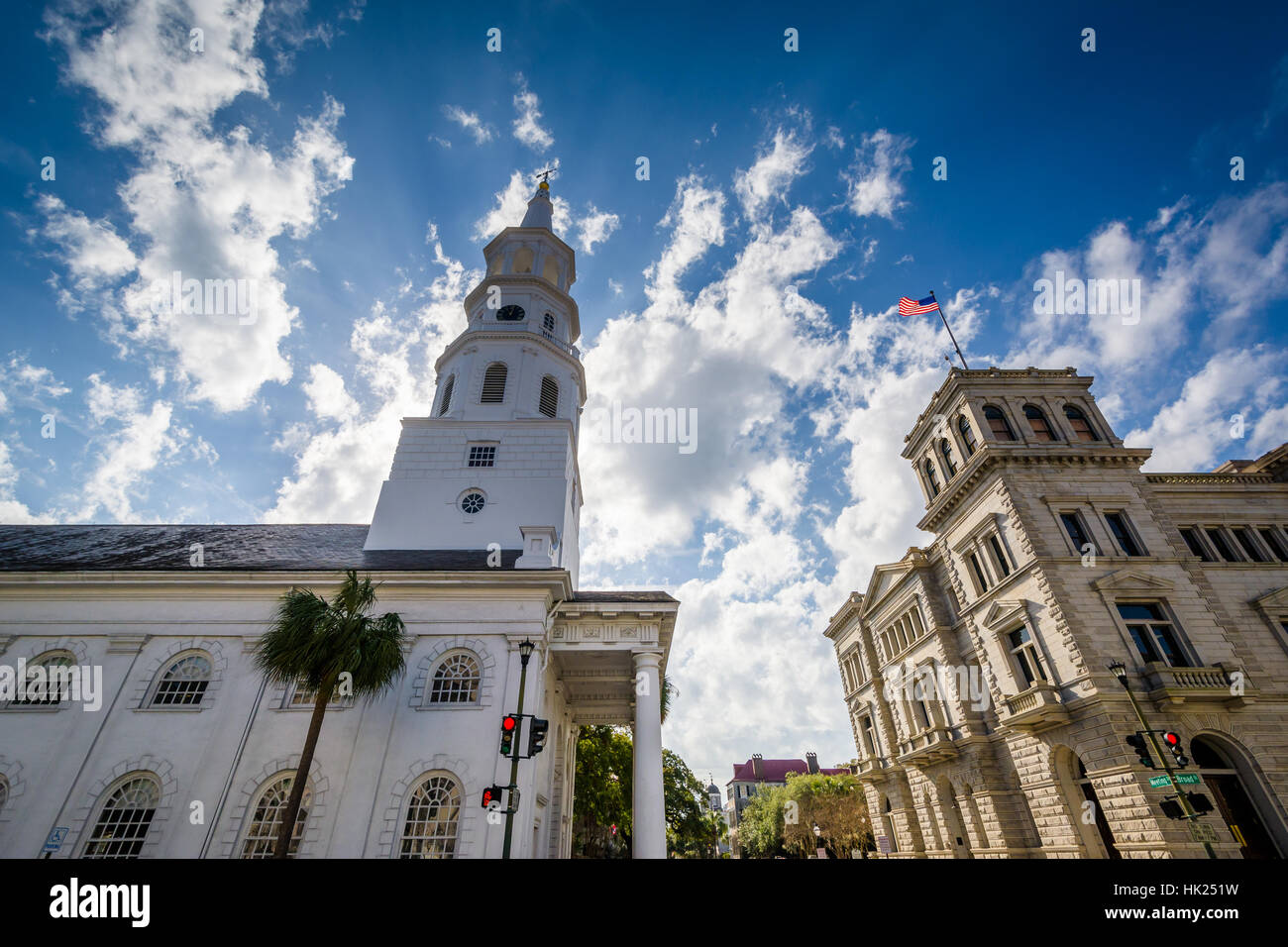 Les bâtiments aux quatre coins à Charleston, Caroline du Sud. Banque D'Images