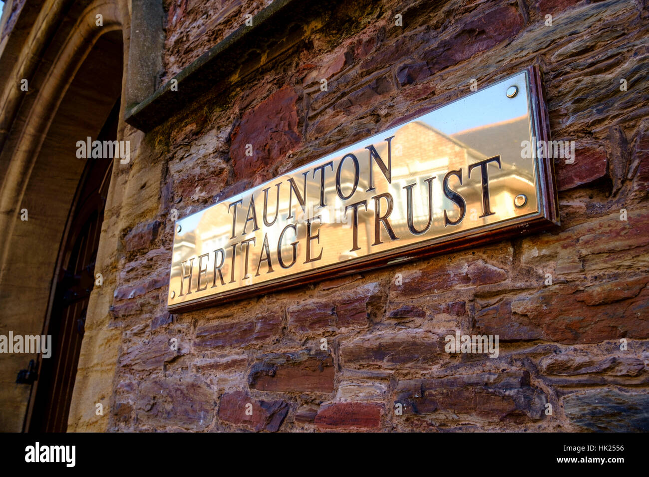 La ville du comté de Taunton Somerset Angleterre Taunton Heritage Trust signer Banque D'Images