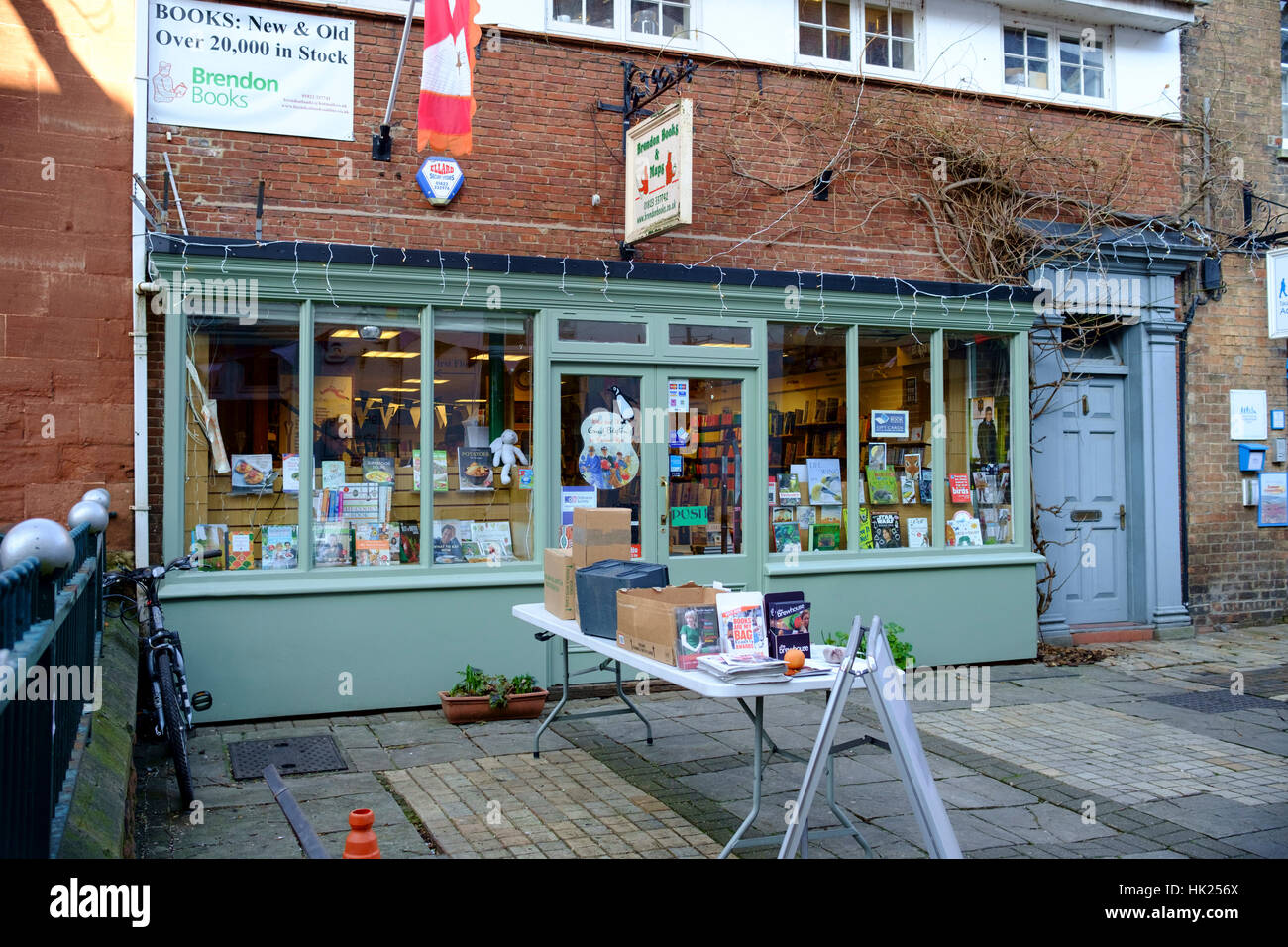 La ville du comté de Taunton Somerset Angleterre Brendon books shop Banque D'Images