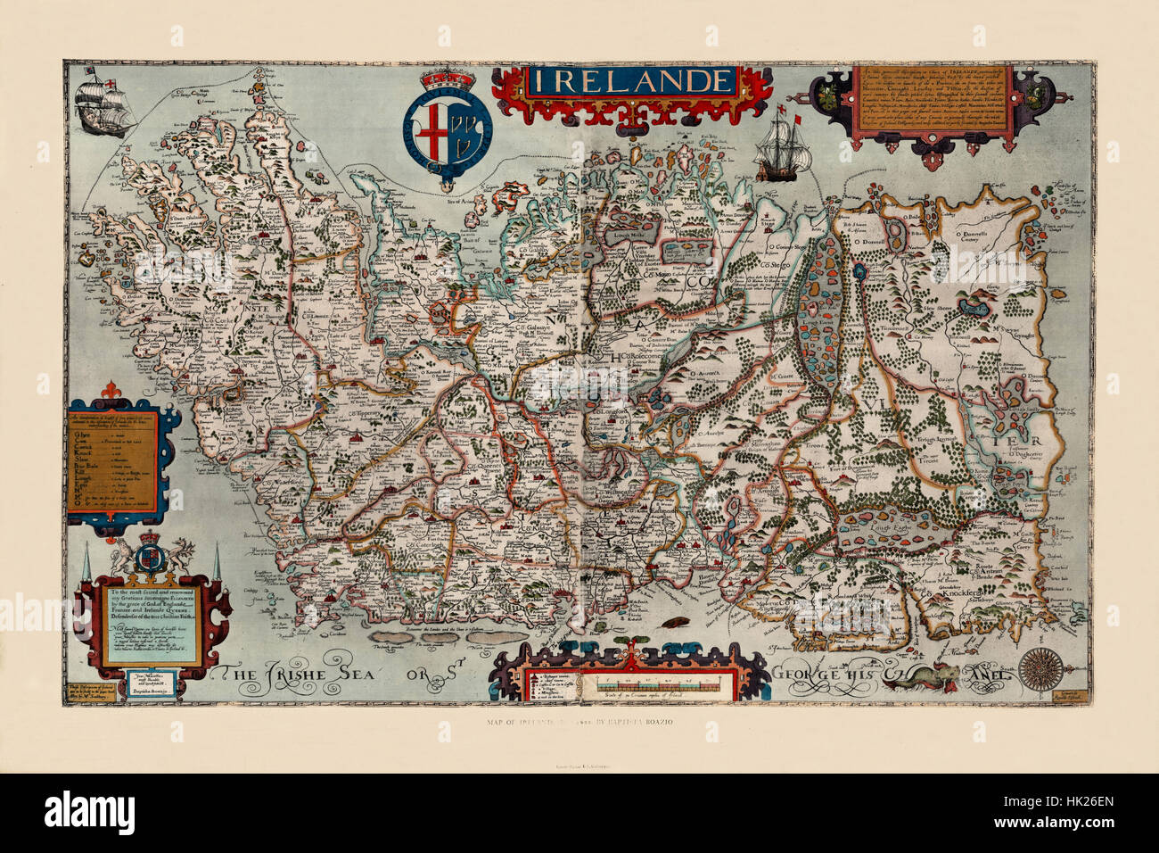 Carte de Irlande 1601 Banque D'Images