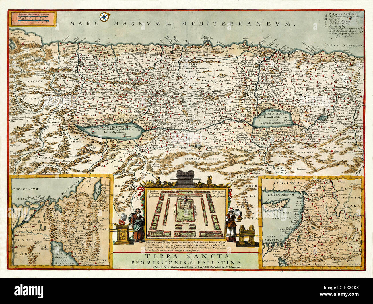 La carte d'Israël 1660 Banque D'Images