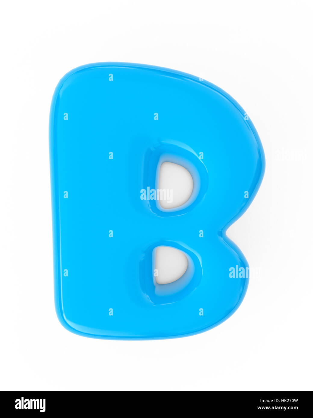 Bleu bulle 3d drôle numéro B lettre isolée sur fond blanc Banque D'Images